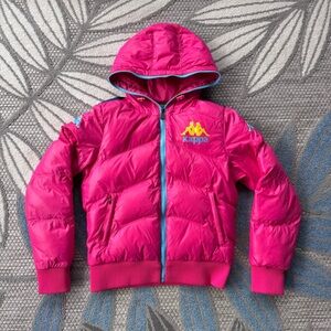 Kappa Youth Girls Ski Puffer Winter Hooded Jacket Size Medium Pink